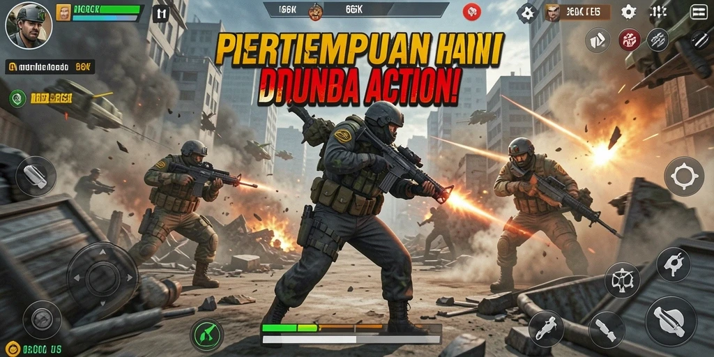 Tampilan gameplay seru di 66K dengan aksi pertarungan yang intens.