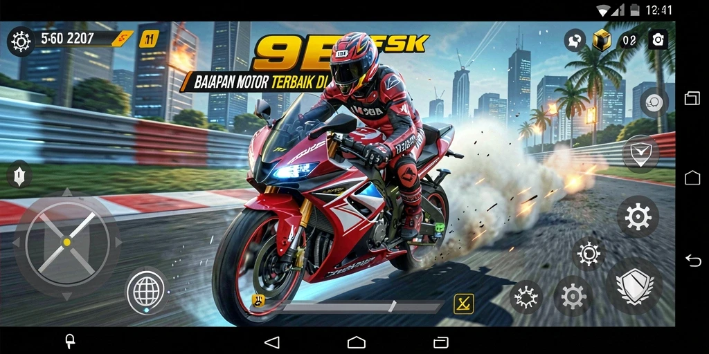 Screenshot 9ET menampilkan aksi balapan motor yang mendebarkan.
