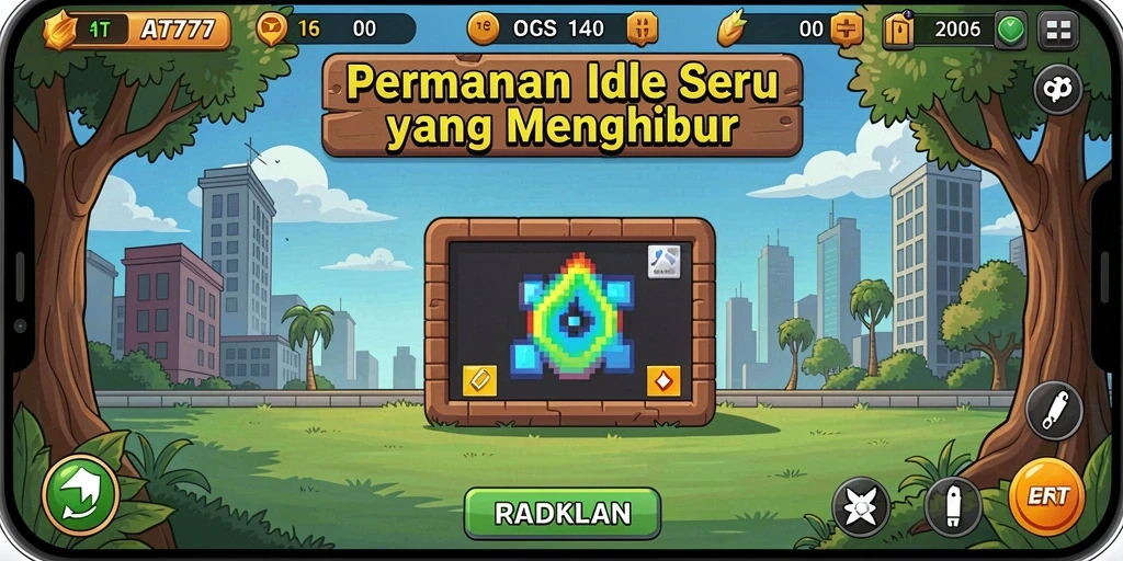 Screenshot gameplay AT777 menunjukkan aksi Idle yang menarik.