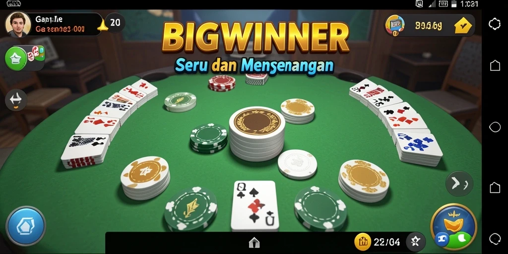 Tampilan gameplay seru dari game Gaple BIGWINNER.