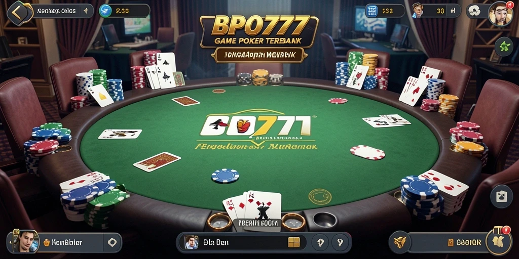 Screenshot BPO777 menunjukkan gameplay seru dalam permainan Poker.