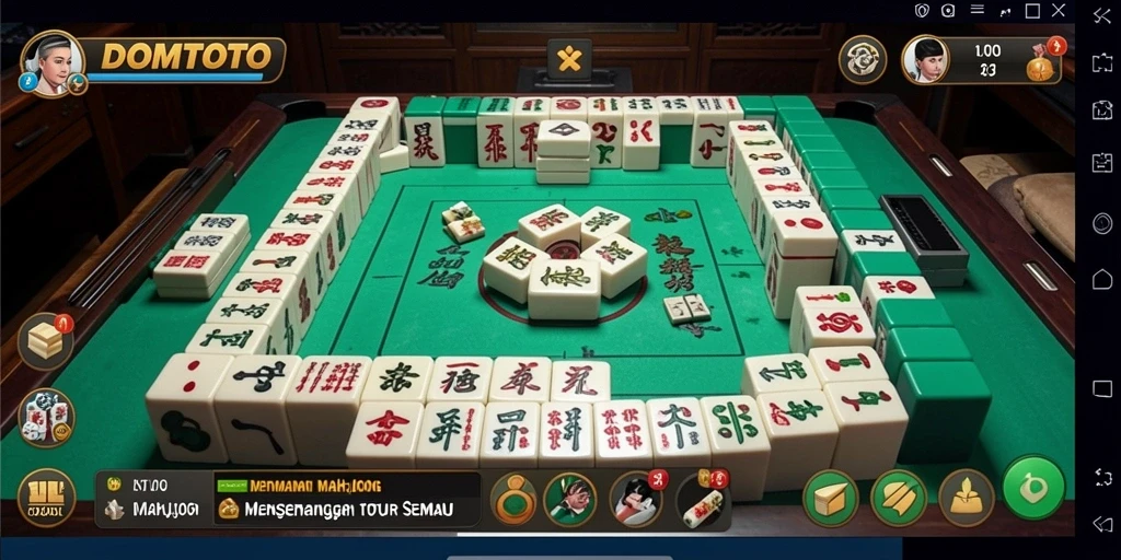 Tangkapan layar gameplay <strong>DOMTOTO</strong> yang menampilkan keseruan bermain Mahjong.