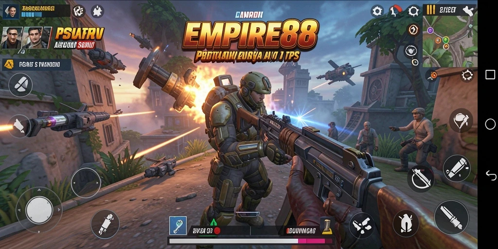 Tampilan aksi seru dalam gameplay TPS EMPIRE88.