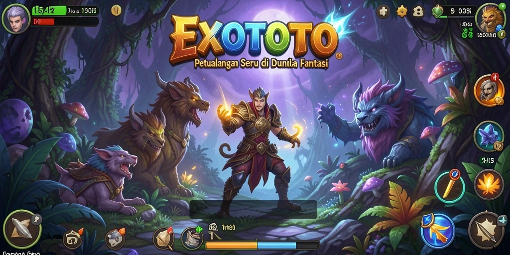 Tampilan gameplay seru di dunia fantasi EXOTOTO.