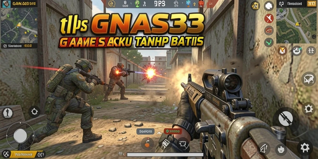 Tampilan gameplay seru dalam GANAS33 dengan aksi tembak-menembak intens.