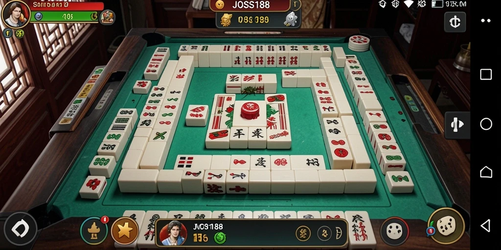 Tampilan utama gameplay JOSS188 yang menampilkan Mahjong yang menarik.