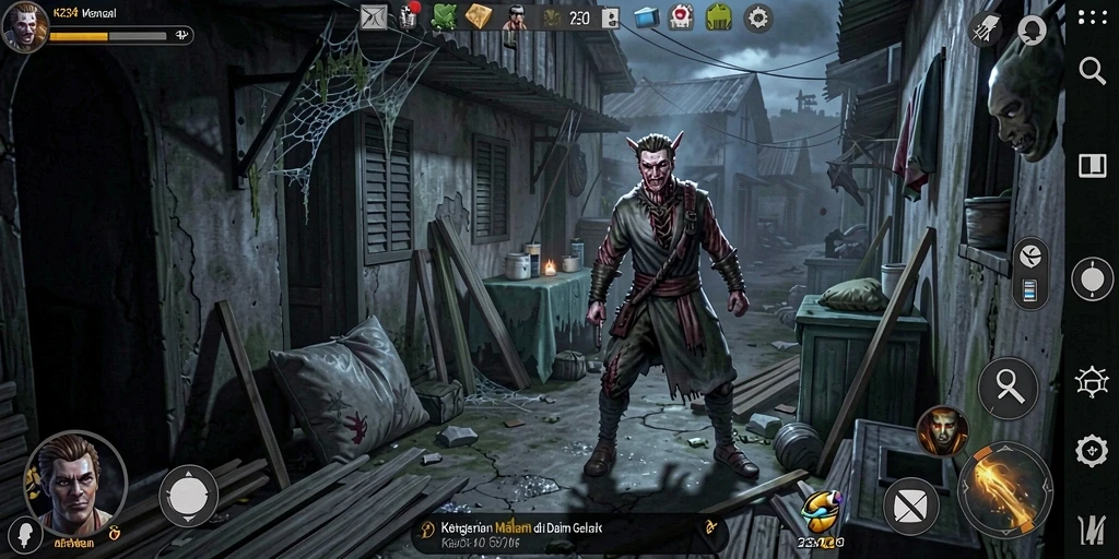 Tampilan gameplay K234 dengan elemen horor yang mendebarkan.