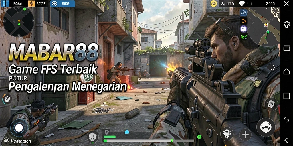 Screenshot gameplay MABAR88 menampilkan aksi tembak-menembak yang mendebarkan.
