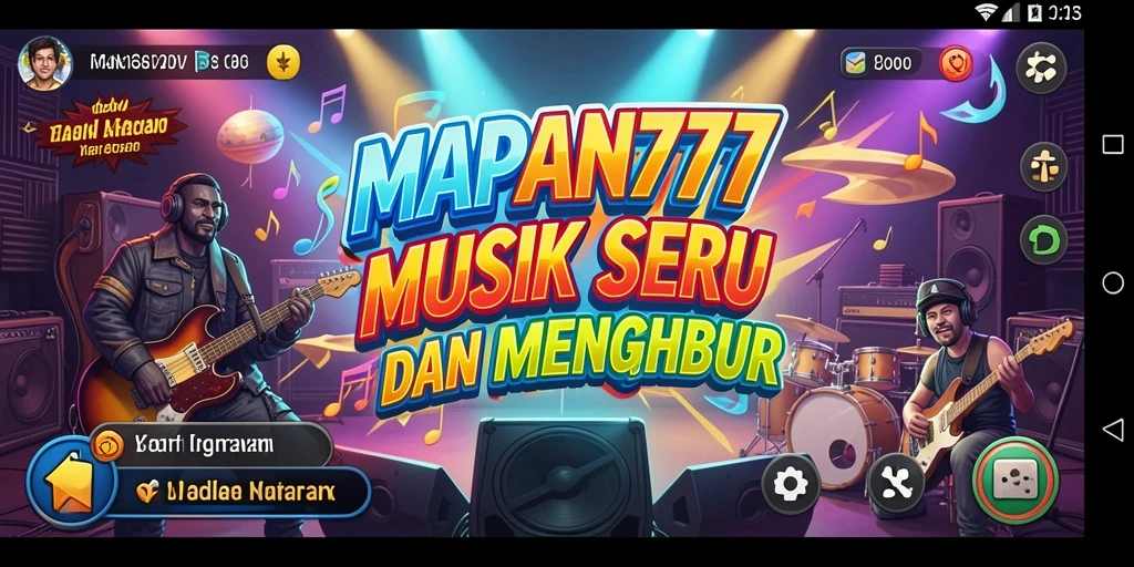 Tampilan gameplay <strong>MAPAN777</strong> dengan banyak pilihan lagu dan tantangan musik.