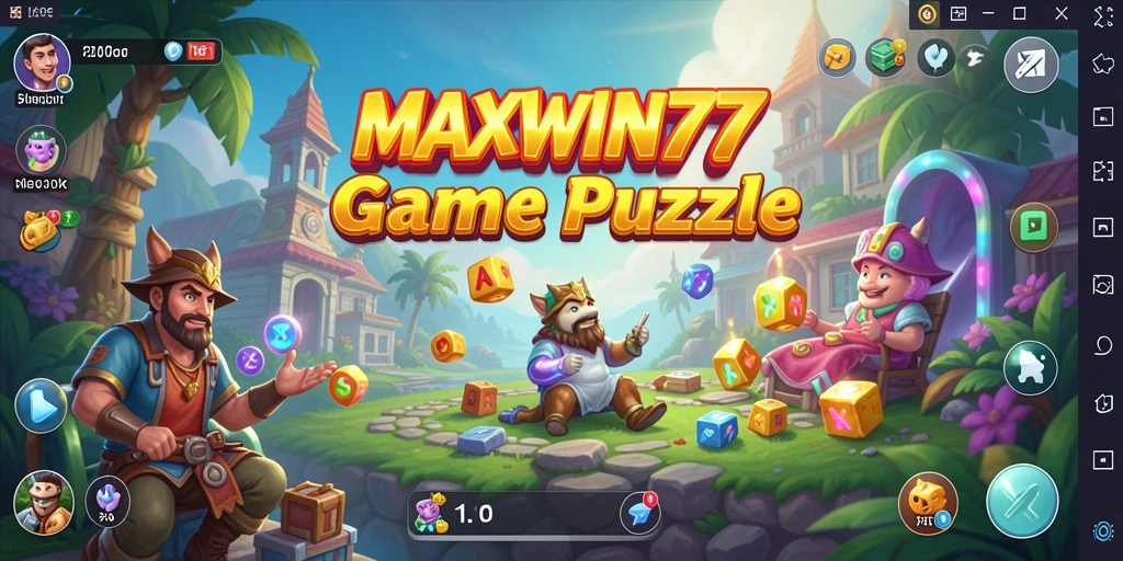 Screenshot utama MAXWIN77 menampilkan gameplay puzzle yang menarik dan menantang.