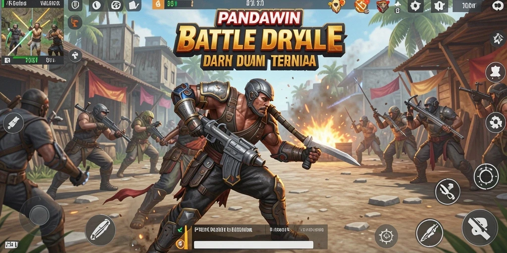 Tampilan aksi intens dalam gameplay PANDAWIN yang seru.