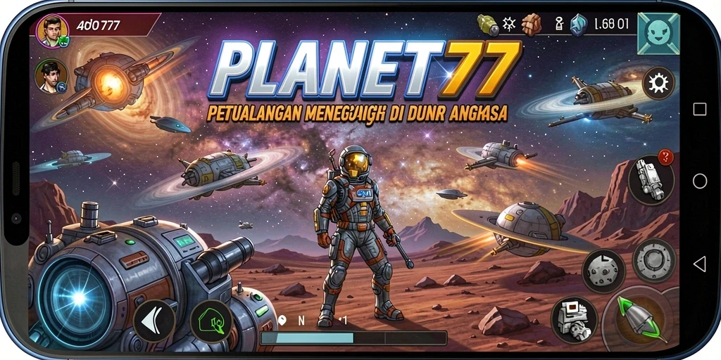 Tampilan gameplay menegangkan di PLANET77 dengan banyak aksi.