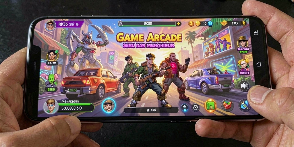 Tangkapan layar gameplay RK55 menampilkan keseruan aksi yang intens.