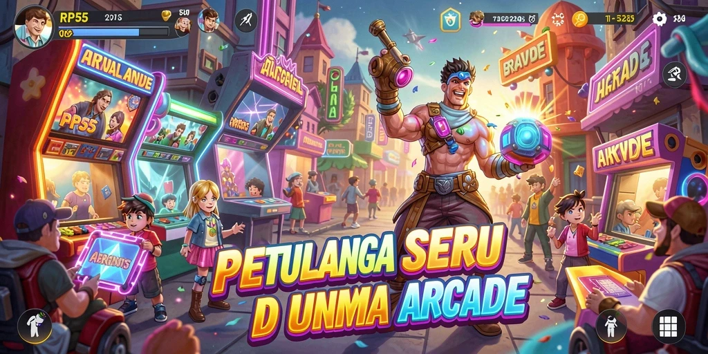 Tampilan screenshot RP55 yang menunjukkan serunya gameplay Arcade.