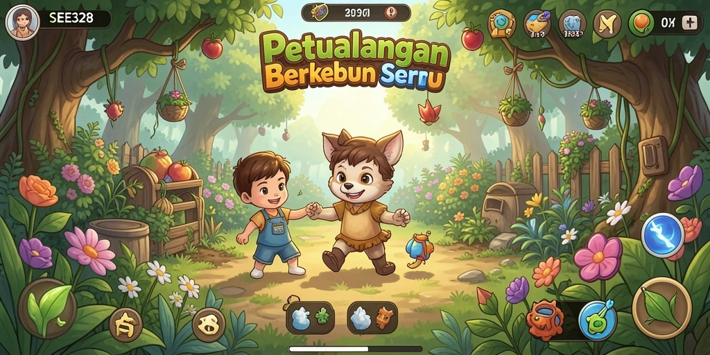 Tampilan menarik dari gameplay berkebun di SE328.