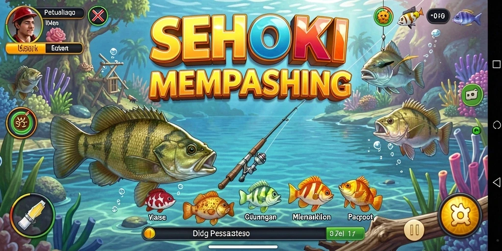 Gameplay seru SEHOKI dengan pengalaman memancing yang realistis.