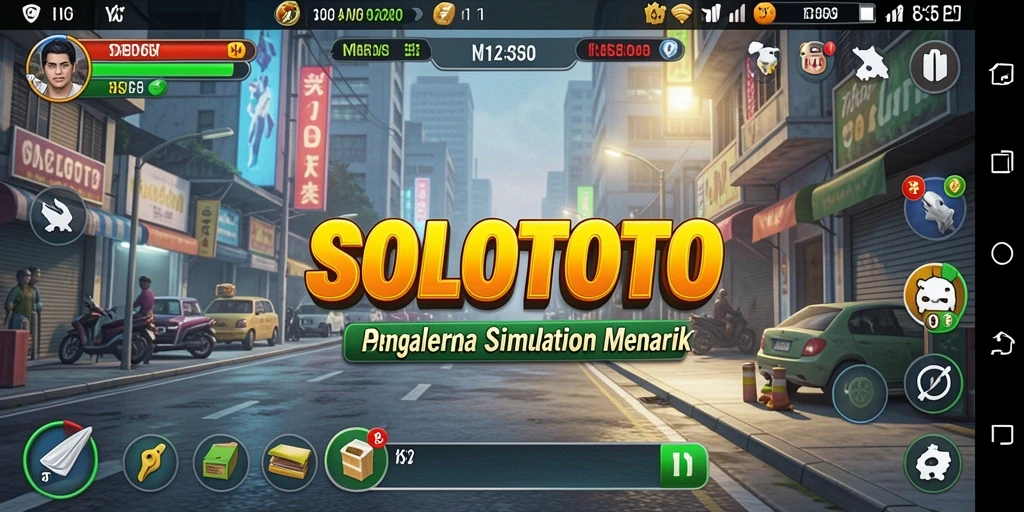 Tangkapan layar gameplay seru dari SOLOTOTO yang menampilkan berbagai misi dan lingkungan menarik.