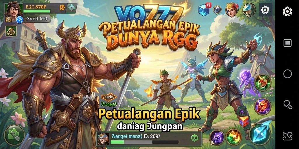 Screenshot VO777 menampilkan pertempuran seru dalam dunia RPG yang fantastis.