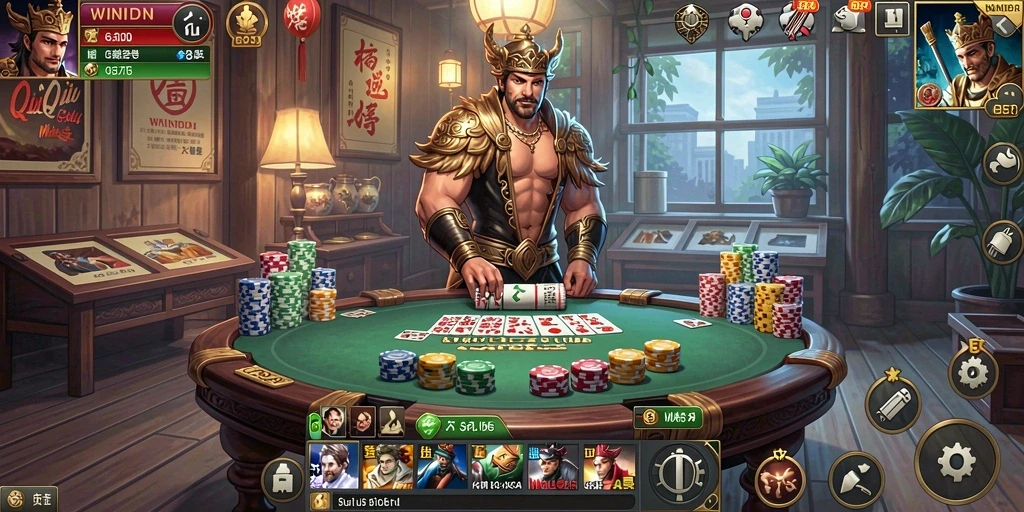 Tangkapan layar gameplay WINIDN yang menunjukkan serunya bermain QiuQiu.