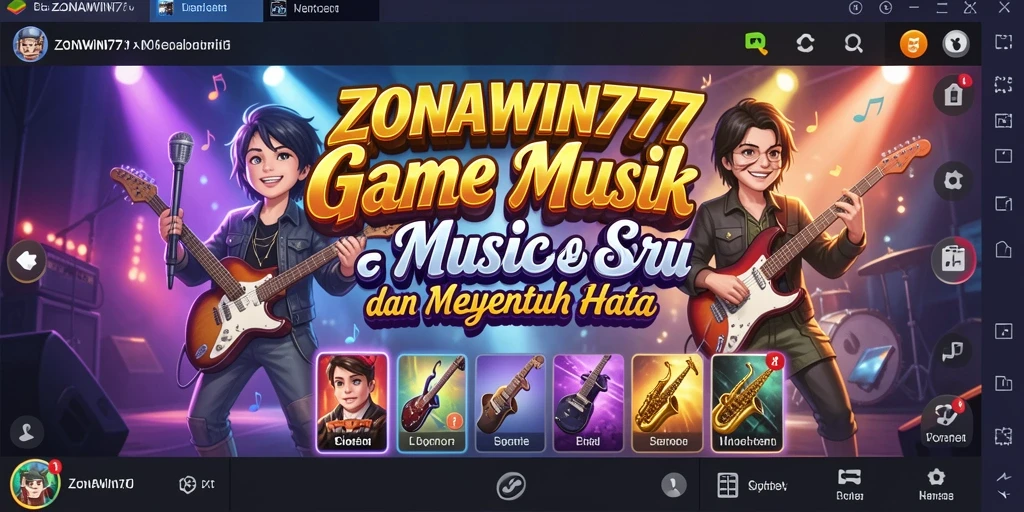 Tampilan gameplay ZONAWIN777 yang menarik dengan banyak pilihan lagu.